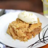 Apple Crumble photo with ice cream on top