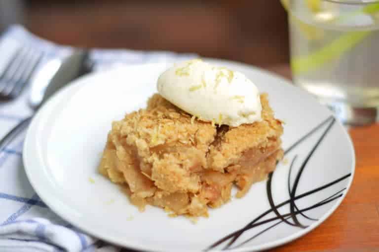 Apple Crumble photo with ice cream on top
