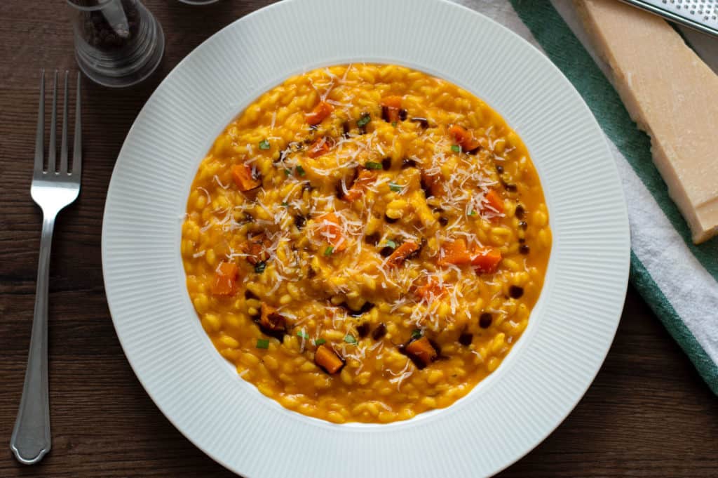 Pumpkin Risotto with pumpkin oil