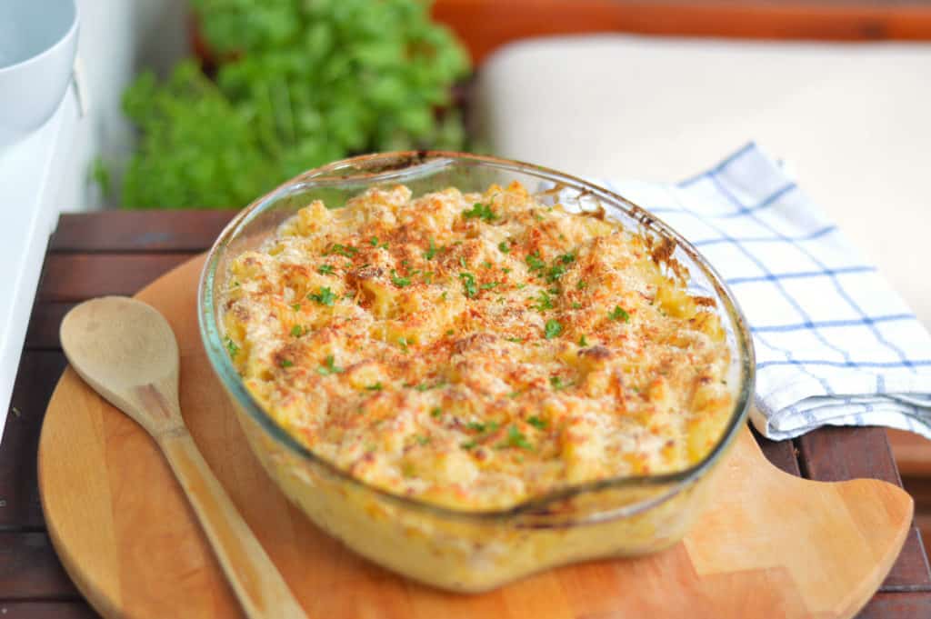 Mac and Cheese in ovenproof dish