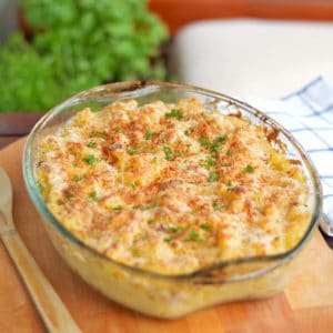 Mac and Cheese in ovenproof dish