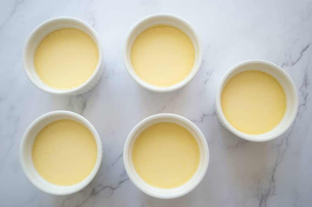 Creme brûlées left to cool