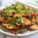 Keto Chicken stir fry garnished with spring onions and coriander