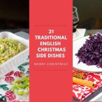 Two traditional english christmas sides of creamed leeks and braised red cabbage