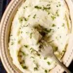 fluffy looking smashed potato in a bowl