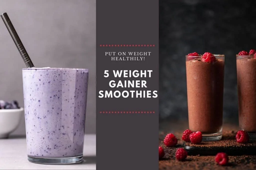 Weight gainer smoothies in tall glasses