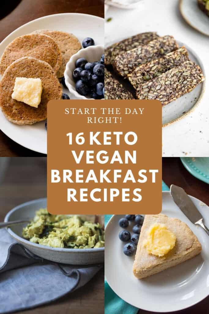 Four different vegan keto breakfast recipes