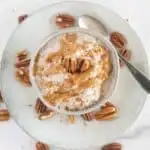 Pecan oatmeal in a small bowl