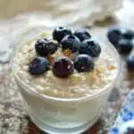 Coconut overnight oats in a glass