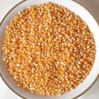 Corn kernels in a white bowl