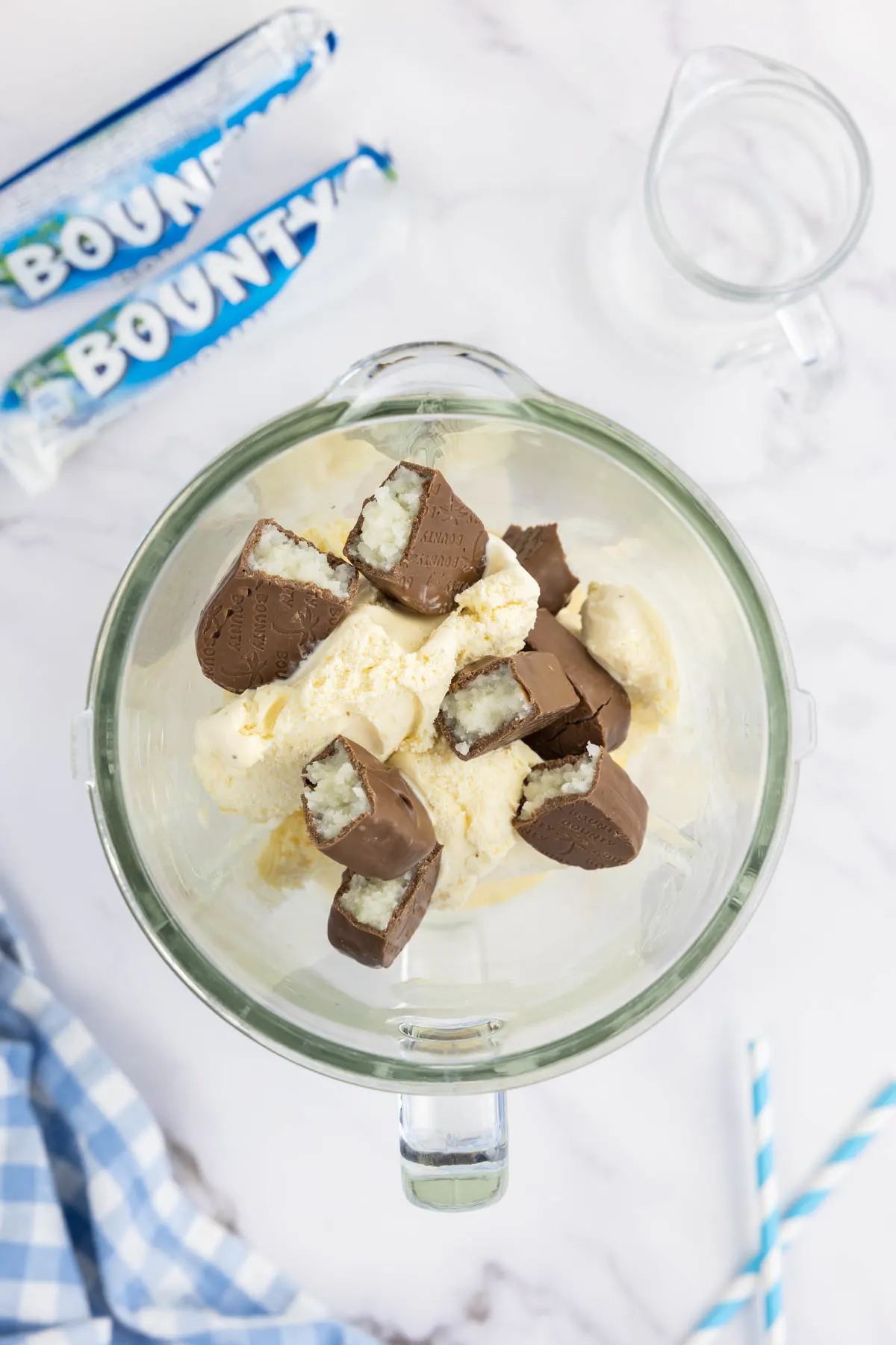 Bounty bars added to the blender