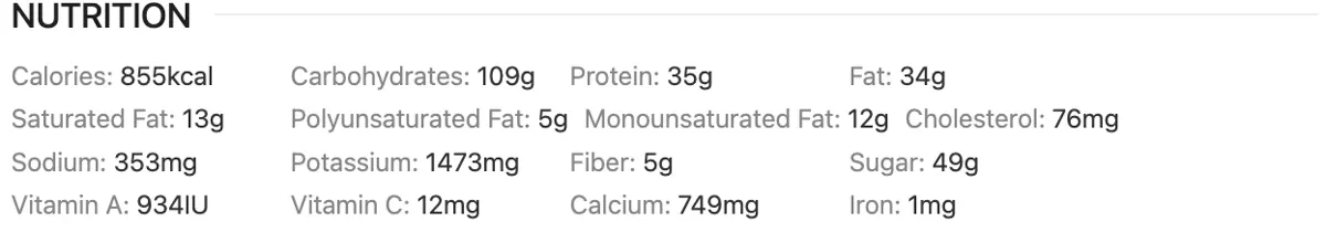 Weight gainer smoothie nutrition with a weight gainer protein powder
