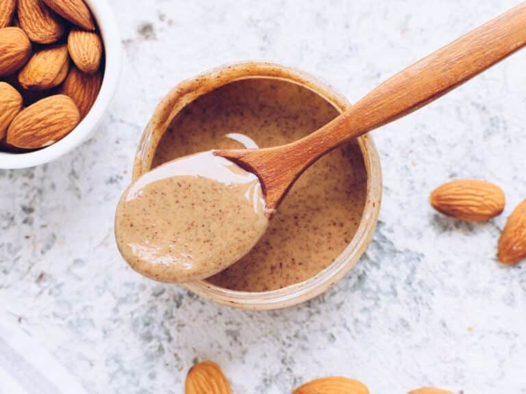 Almond butter and almonds.