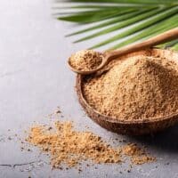 Palm sugar in a bowl