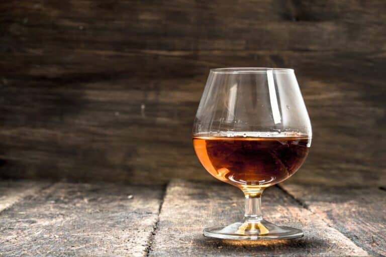 Cognac in a glass.